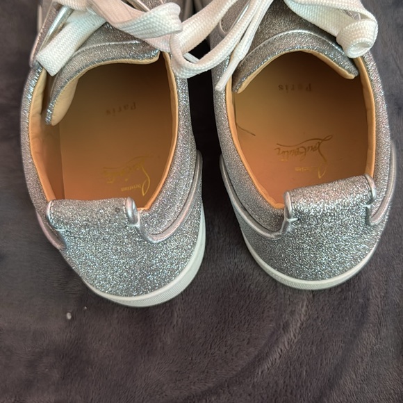 Christian Louboutin Louis Junior Pik Strass Silver Sneaker - Picture 7 of 7
